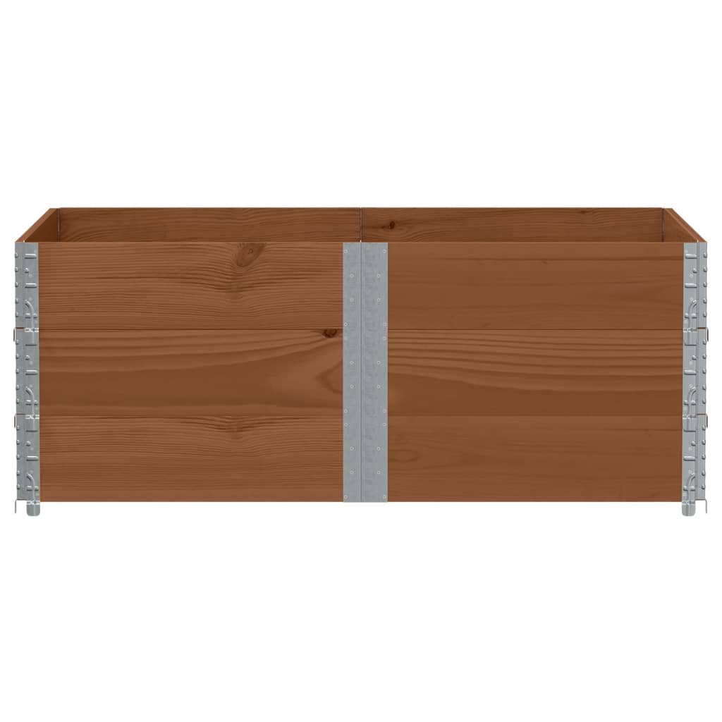 pallerammer 3 stk. 150x100 cm massivt fyrretræ brun