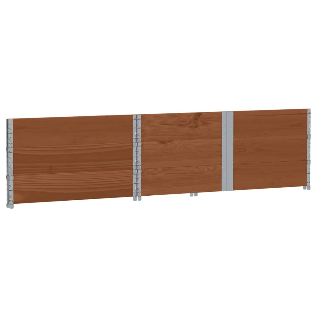 pallerammer 3 stk. 150x100 cm massivt fyrretræ brun
