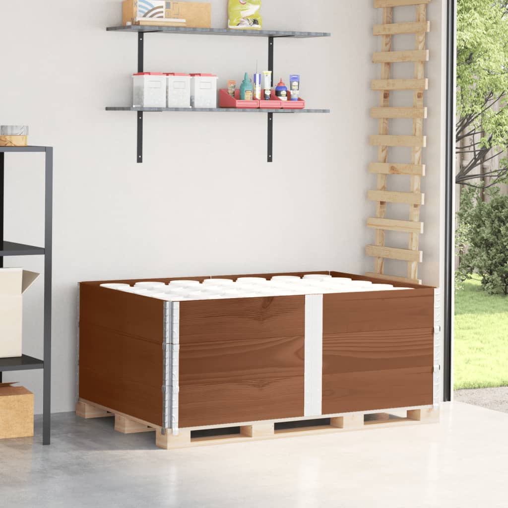 pallerammer 3 stk. 150x100 cm massivt fyrretræ brun