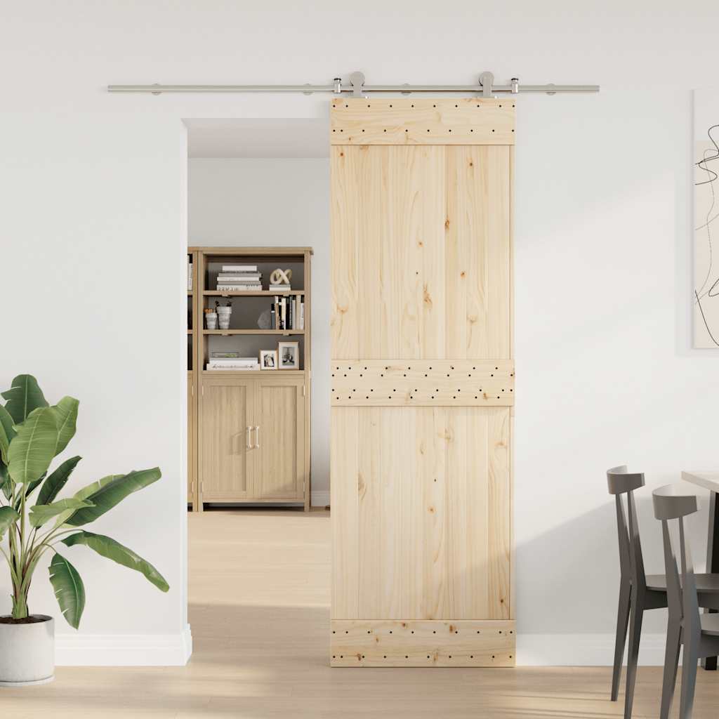 hardwarekit til skydedør 200 cm rustfrit stål sølvfarvet