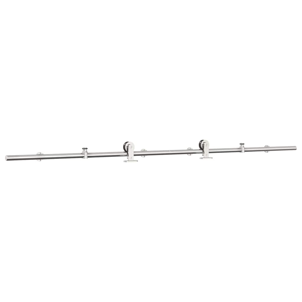 hardwarekit til skydedør 200 cm rustfrit stål sølvfarvet