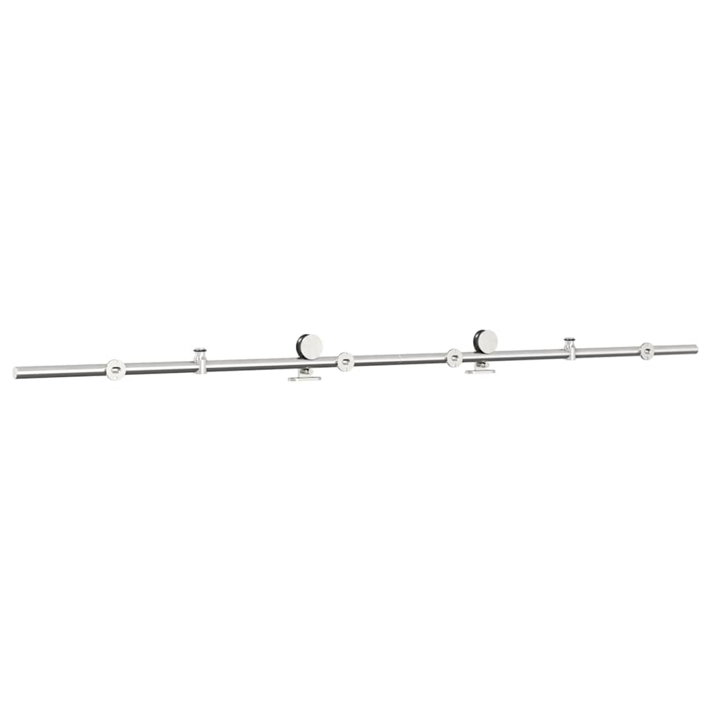 hardwarekit til skydedør 200 cm rustfrit stål sølvfarvet