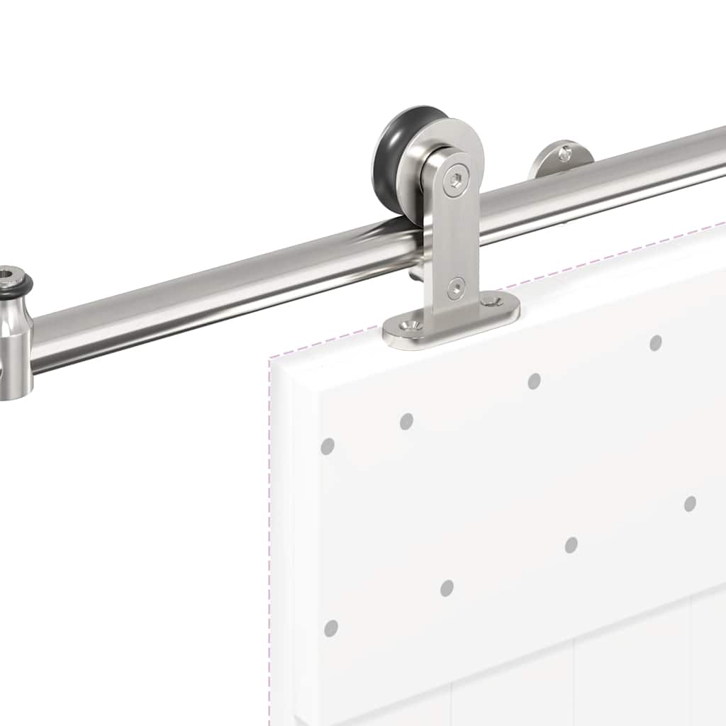 hardwarekit til skydedør 200 cm rustfrit stål sølvfarvet