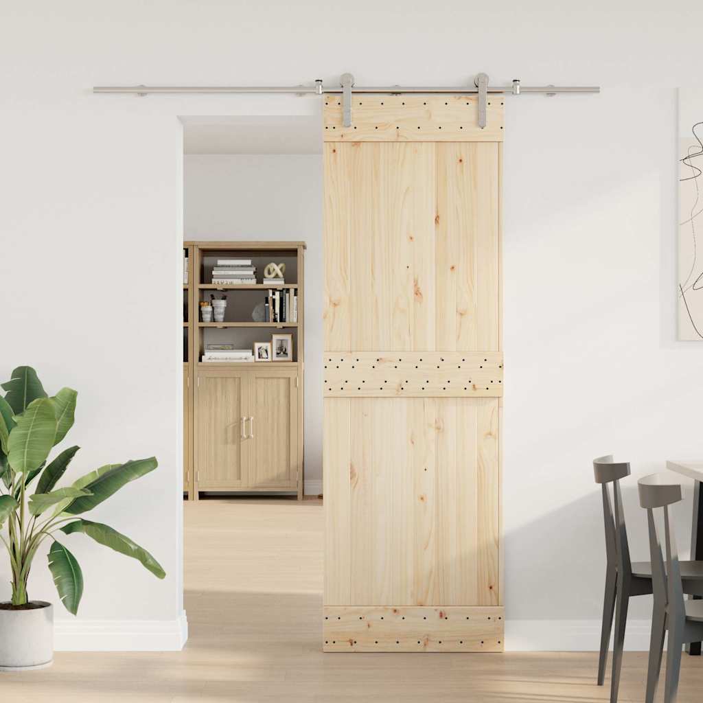 hardwarekit til skydedør 200 cm rustfrit stål sølvfarvet