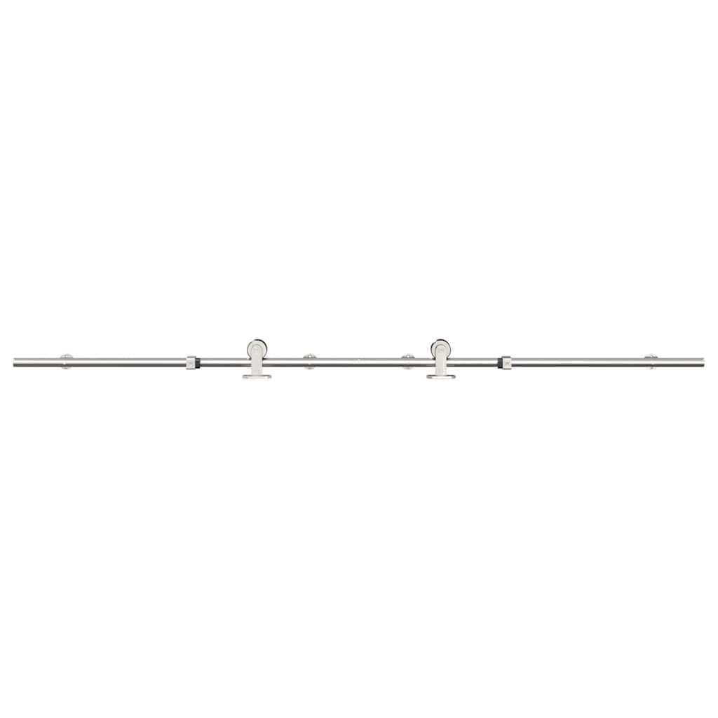 hardwarekit til skydedør 183 cm rustfrit stål sølvfarvet