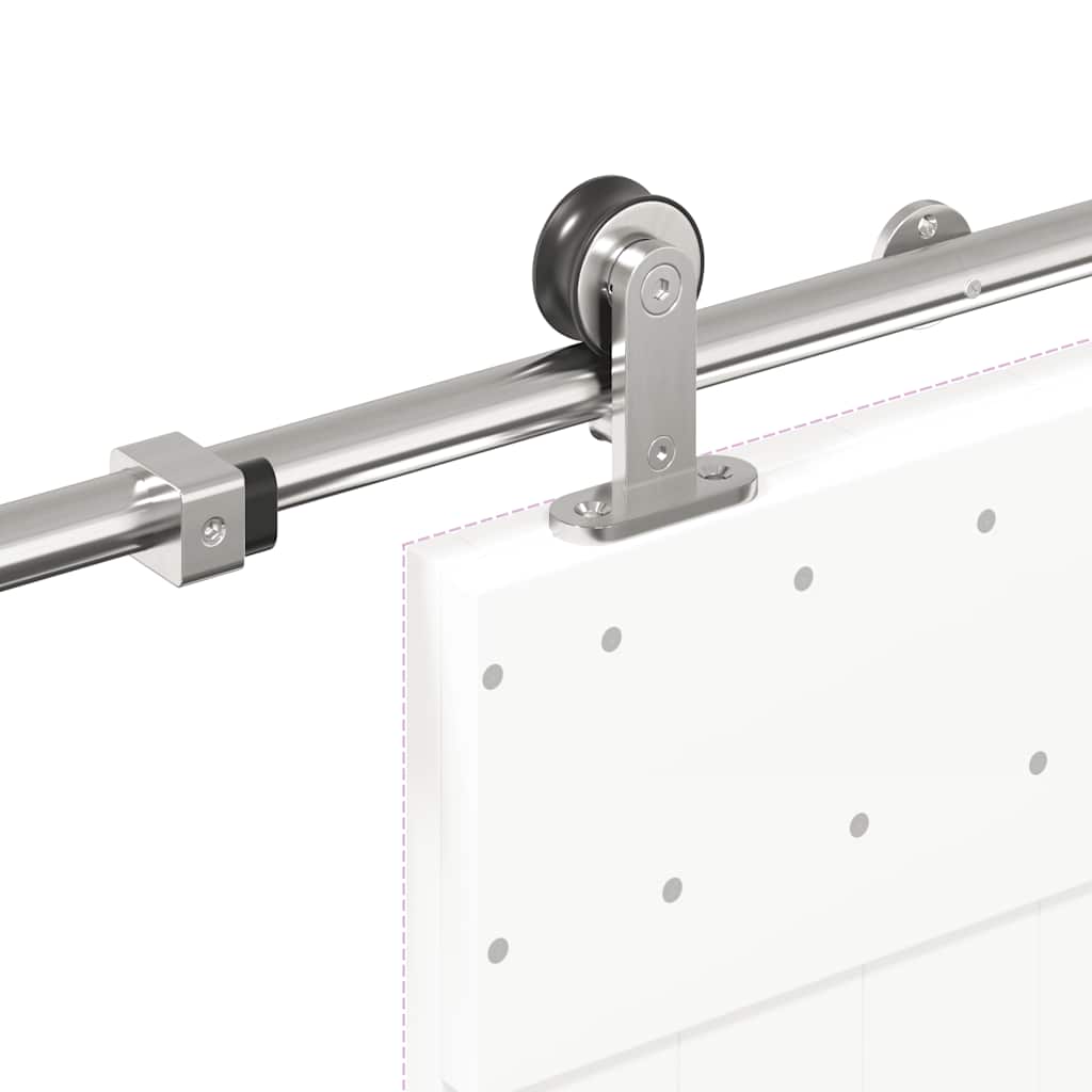 hardwarekit til skydedør 183 cm rustfrit stål sølvfarvet