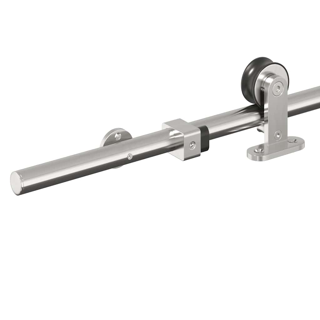 hardwarekit til skydedør 183 cm rustfrit stål sølvfarvet