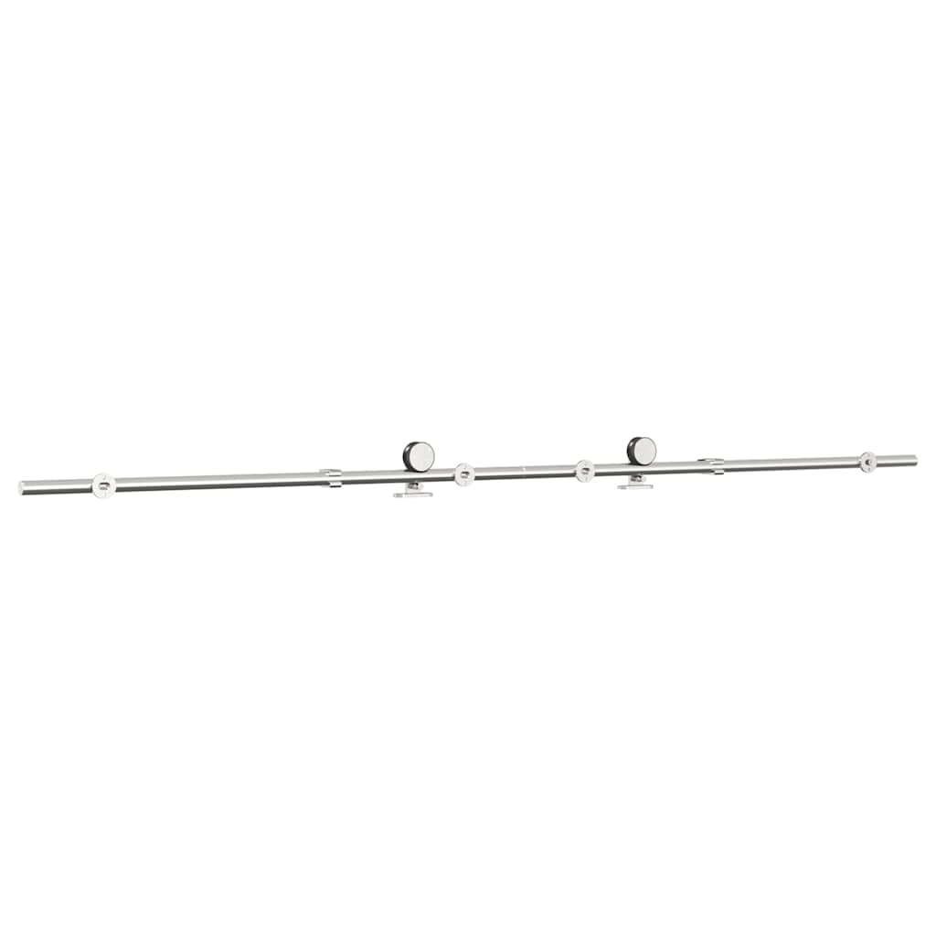 hardwarekit til skydedør 200 cm rustfrit stål sølvfarvet