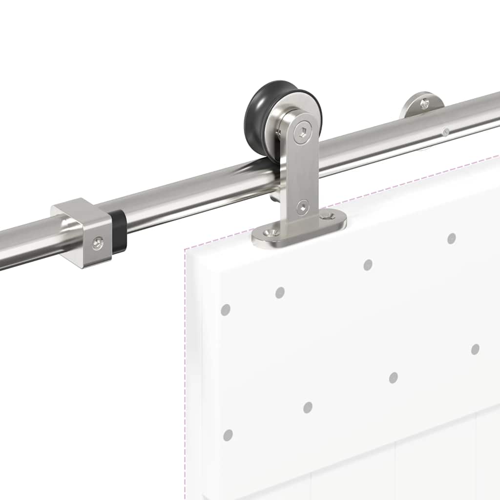 hardwarekit til skydedør 200 cm rustfrit stål sølvfarvet