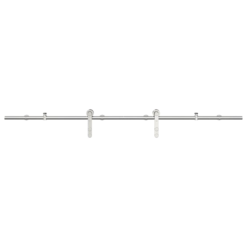 hardwarekit til skydedør 183 cm rustfrit stål sølvfarvet
