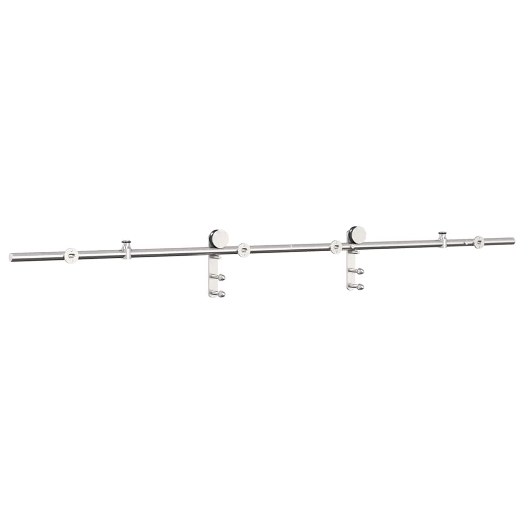 hardwarekit til skydedør 183 cm rustfrit stål sølvfarvet