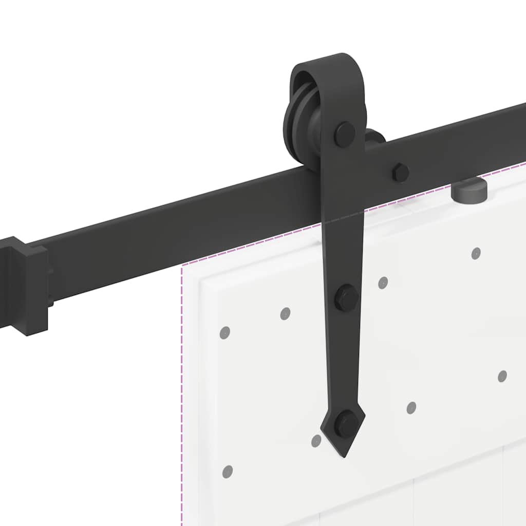 skinnesæt til skydedør 152,5 cm stål sort