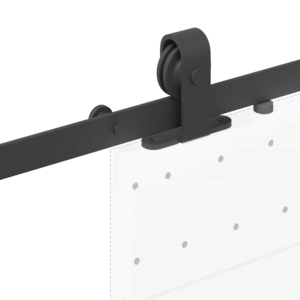 skinnesæt til skydedør 200 cm stål sort