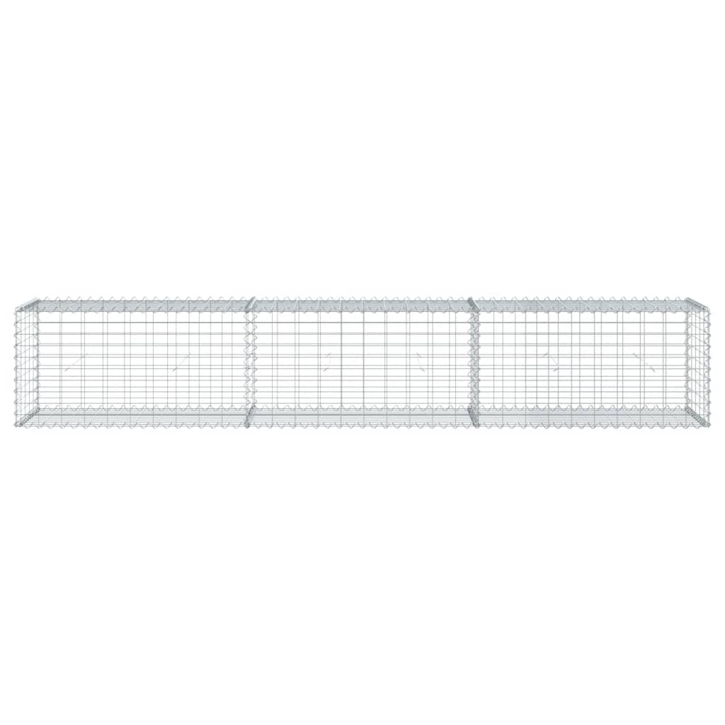gabionkurv med cover 300x50x50 cm galvaniseret jern