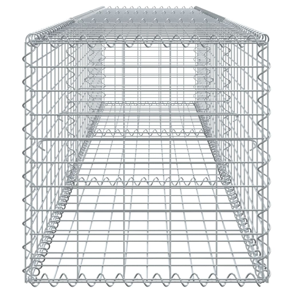 gabionkurv med cover 300x50x50 cm galvaniseret jern