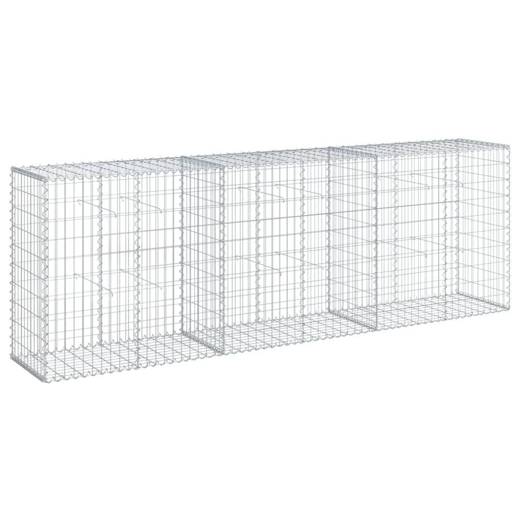 gabionkurv med cover 300x50x100 cm galvaniseret jern