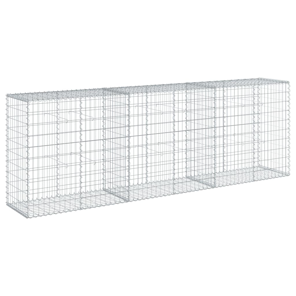gabionkurv med cover 300x50x100 cm galvaniseret jern