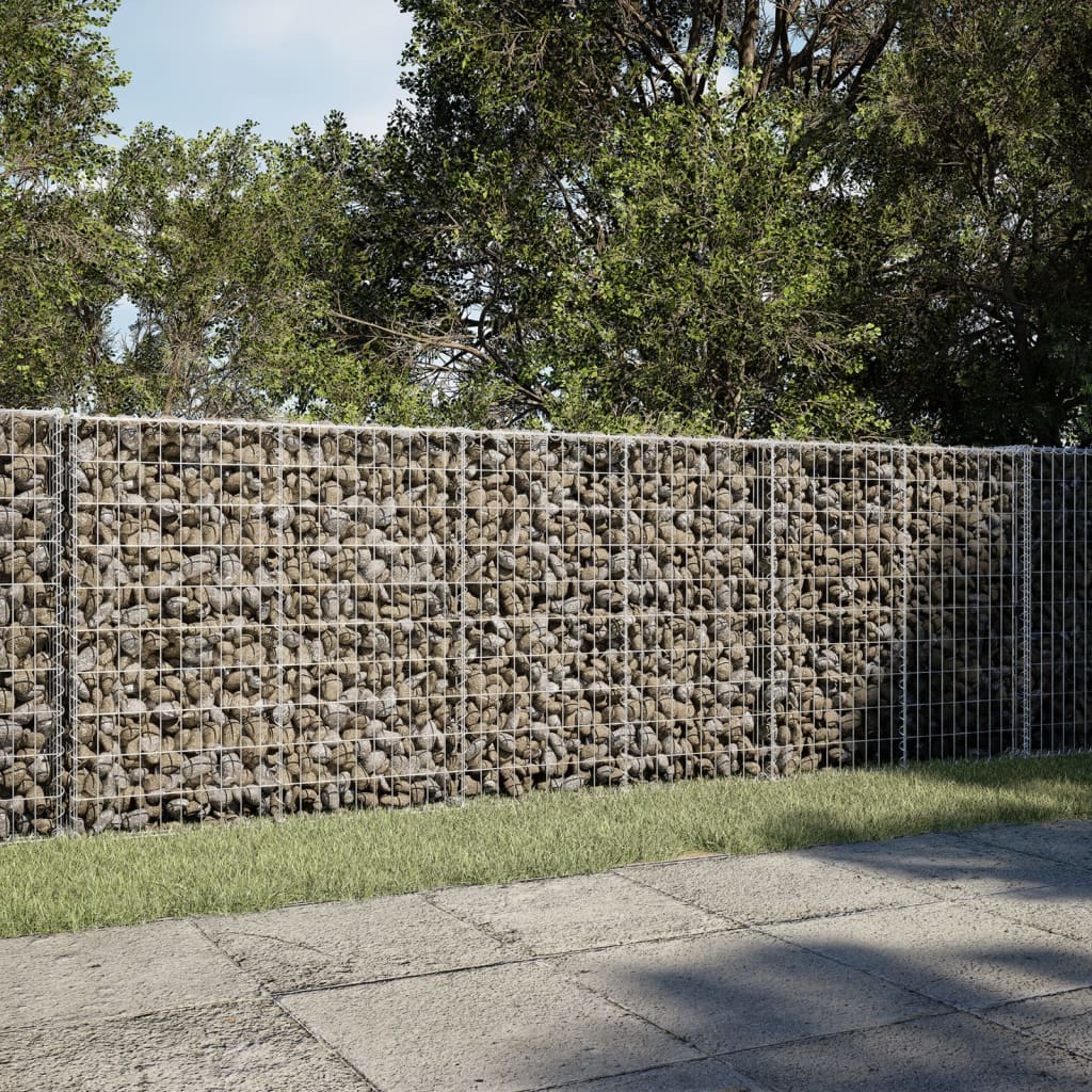 gabionkurv med cover 300x50x100 cm galvaniseret jern