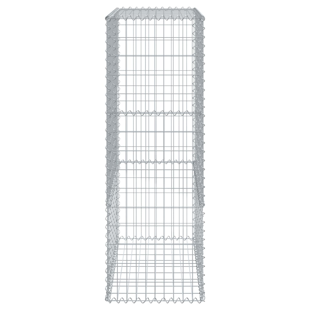 gabionkurv med cover 100x50x150 cm galvaniseret jern