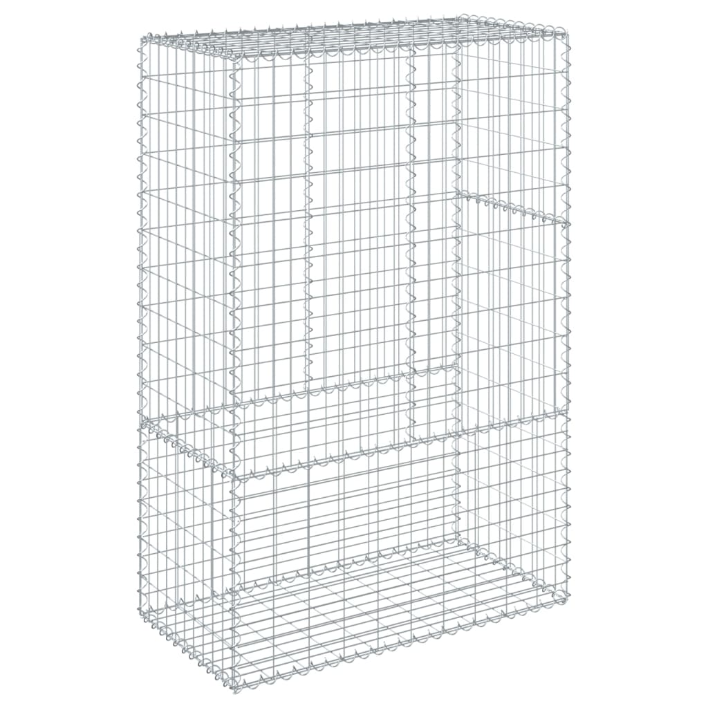 gabionkurv med cover 100x50x150 cm galvaniseret jern
