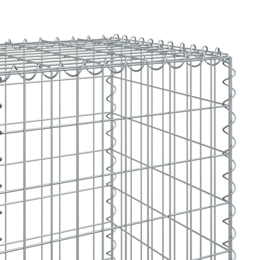 gabionkurv med cover 100x50x150 cm galvaniseret jern