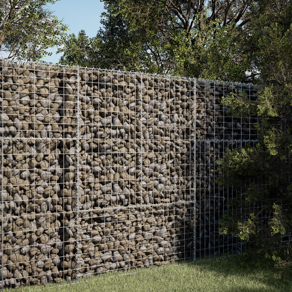 gabionkurv med cover 100x50x150 cm galvaniseret jern