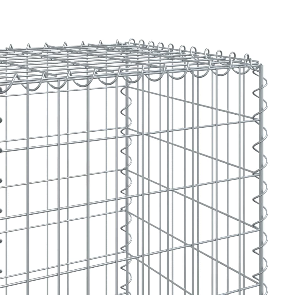 gabionkurv med cover 800x50x150 cm galvaniseret jern