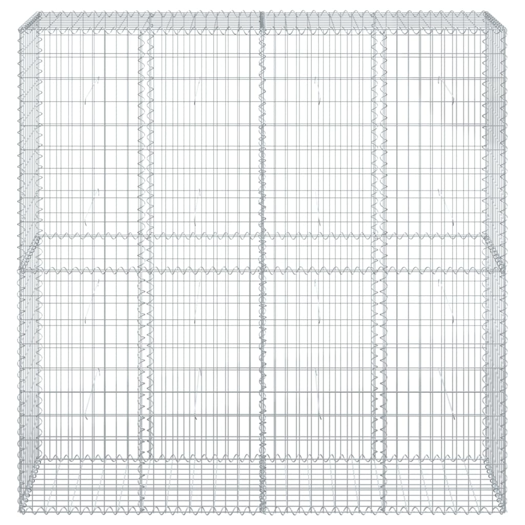 gabionkurv med cover 200x50x200 cm galvaniseret jern