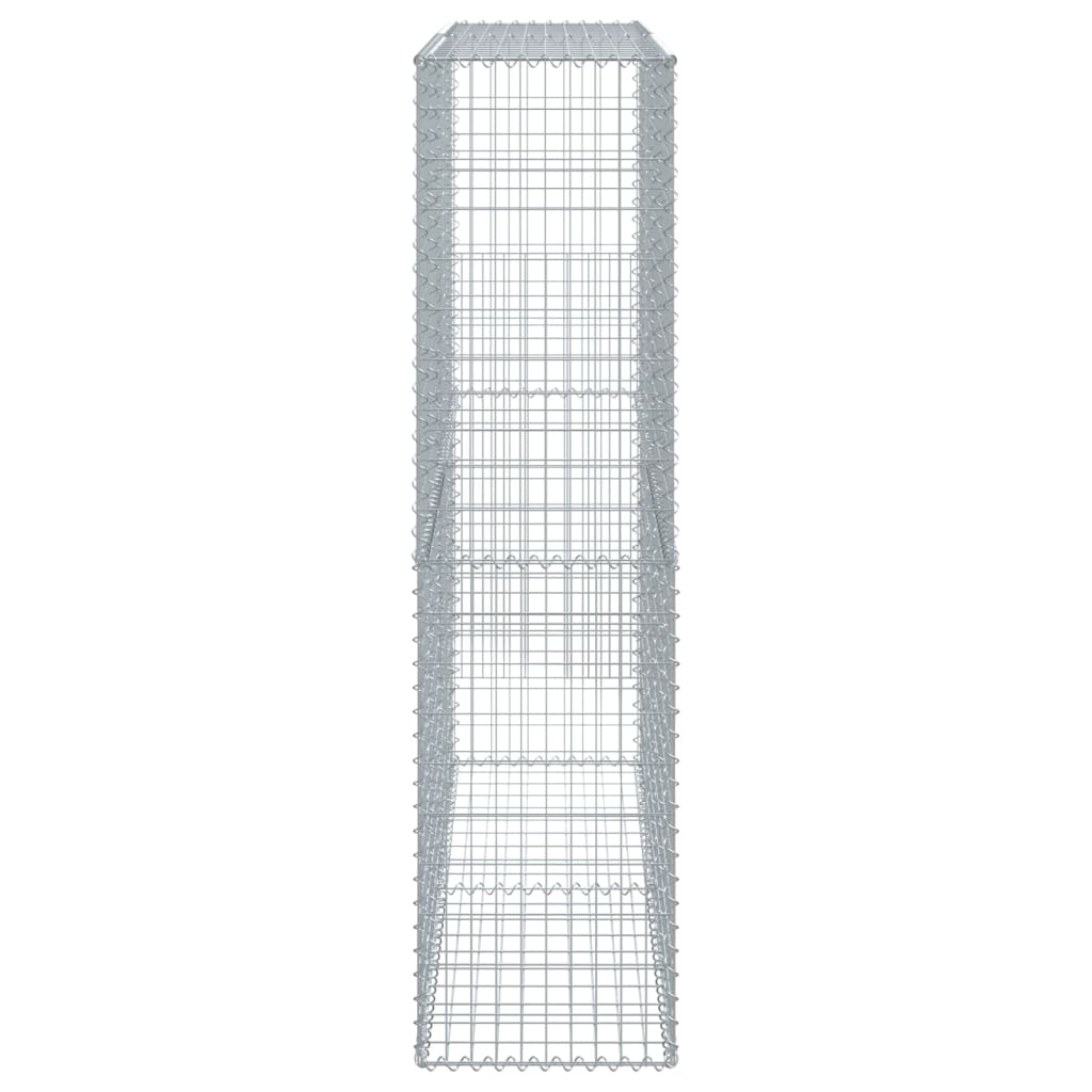 gabionkurv med cover 200x50x200 cm galvaniseret jern