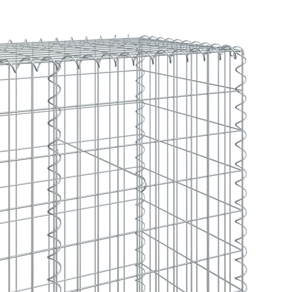 gabionkurv med cover 200x50x200 cm galvaniseret jern
