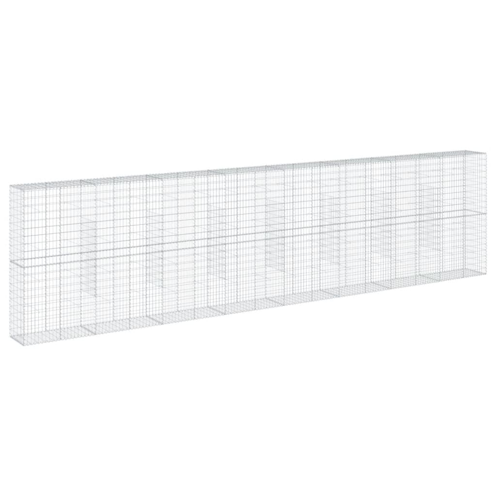 gabionkurv med cover 800x50x200 cm galvaniseret jern