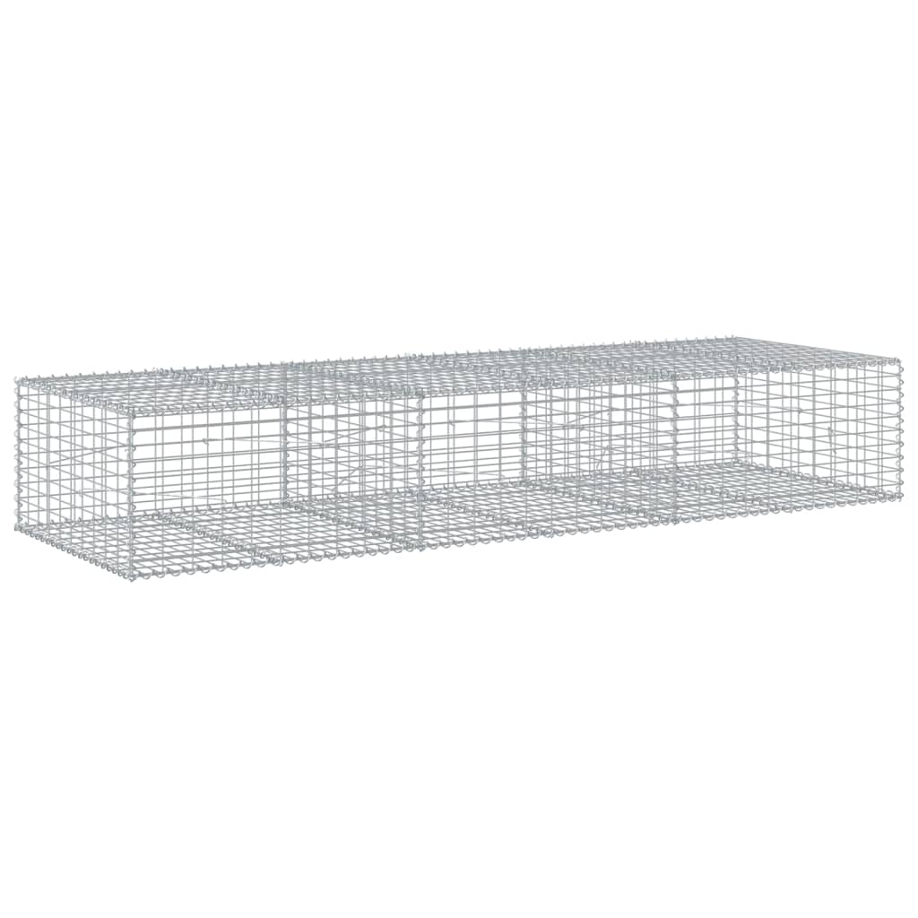 gabionkurv med cover 300x100x50 cm galvaniseret jern