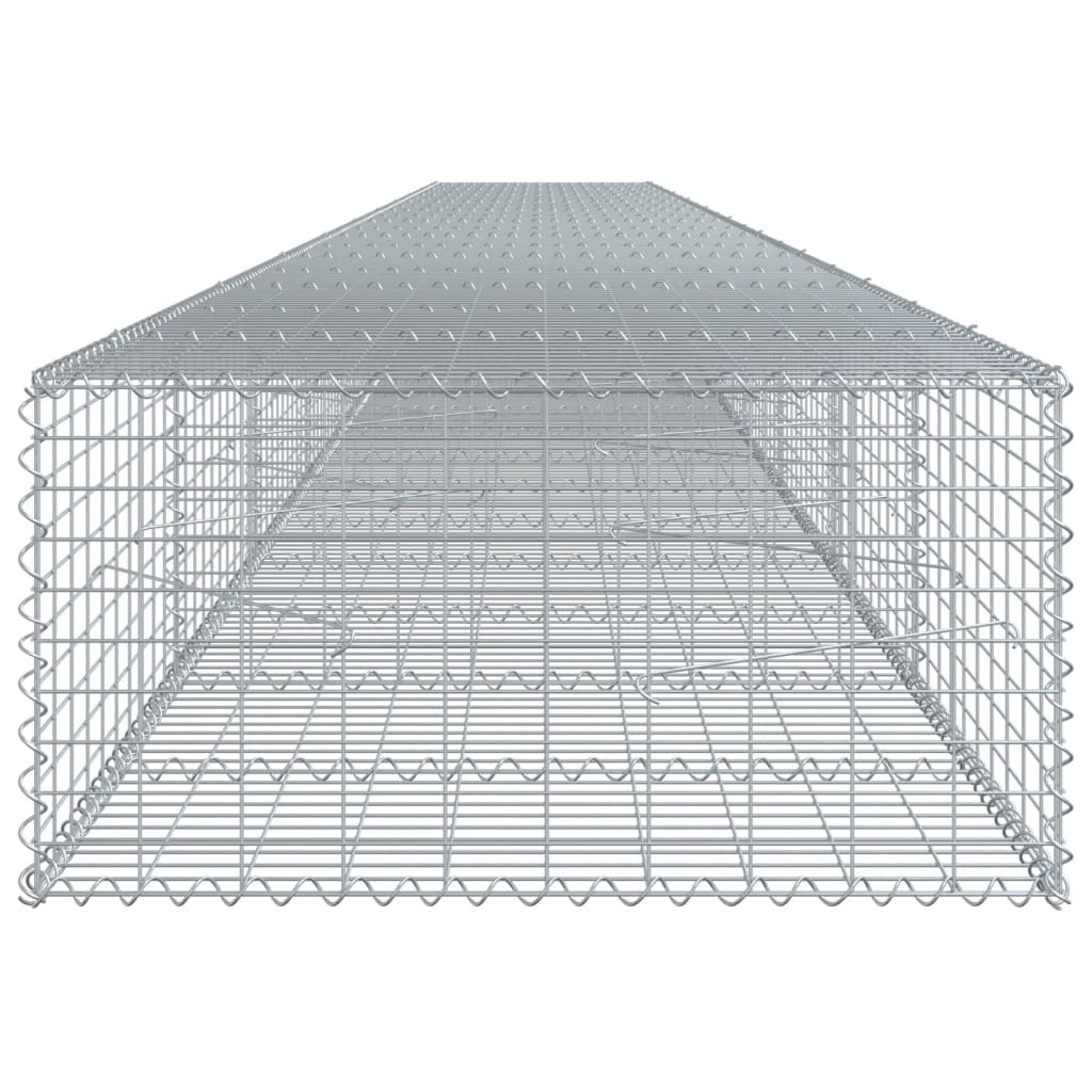 gabionkurv med cover 1000x100x50 cm galvaniseret jern