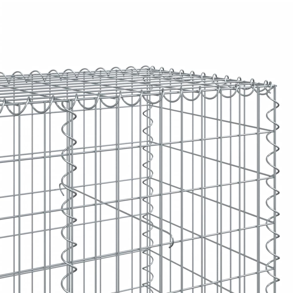 gabionkurv med cover 100x100x100 cm galvaniseret jern