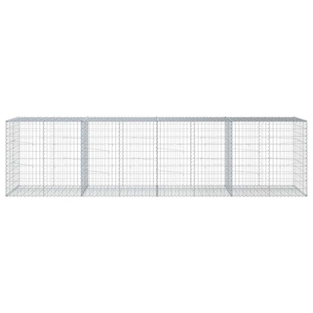 gabionkurv med cover 400x100x100 cm galvaniseret jern