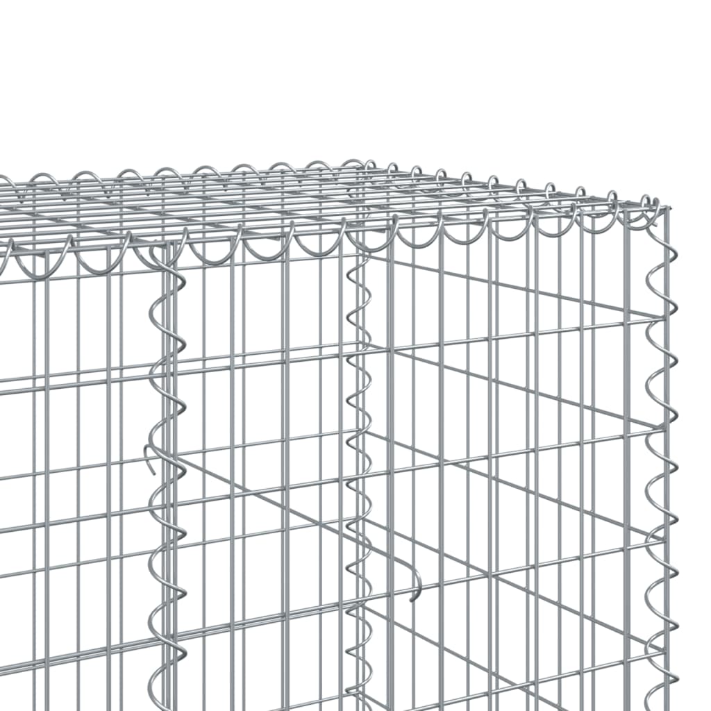 gabionkurv med cover 600x100x100 cm galvaniseret jern