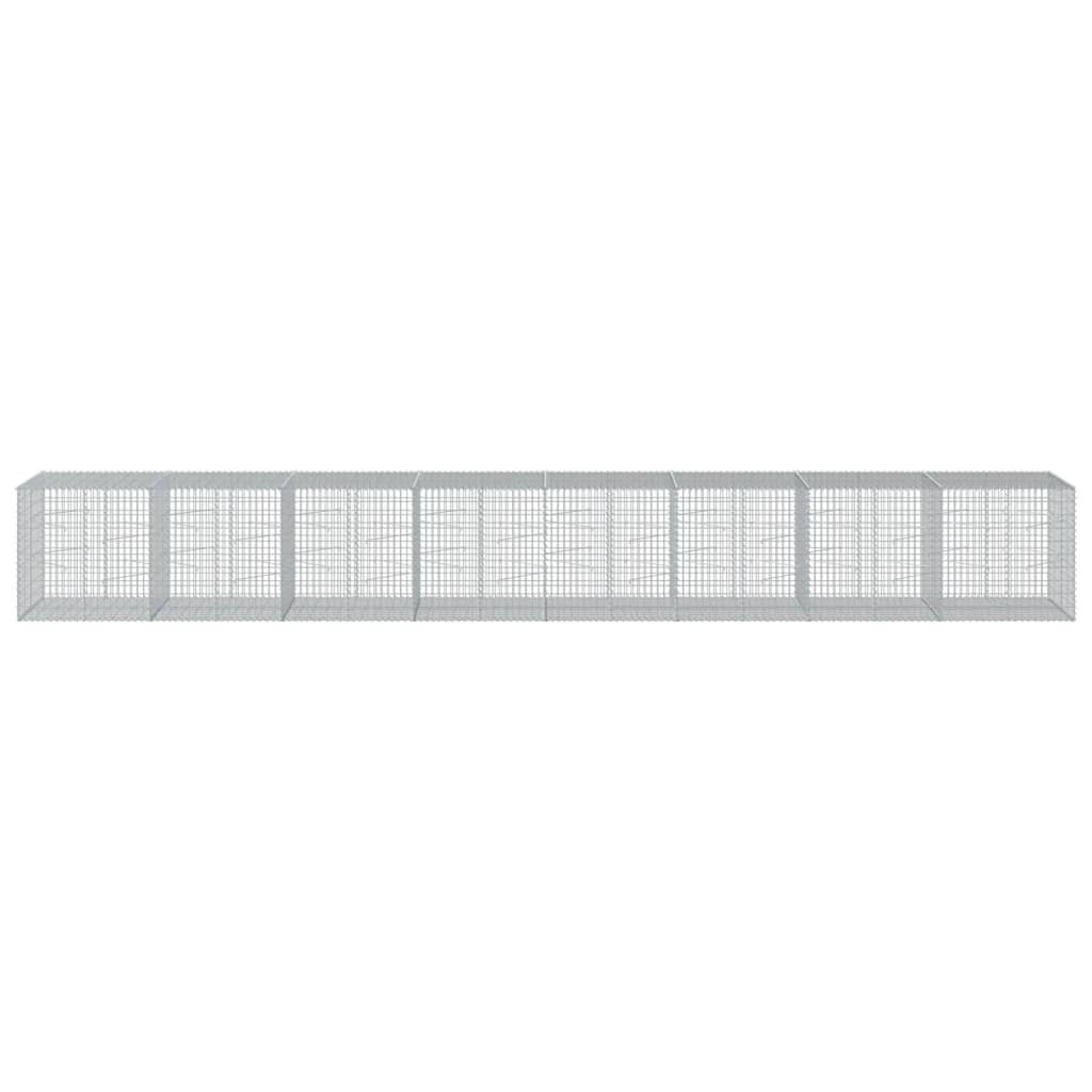 gabionkurv med cover 800x100x100 cm galvaniseret jern