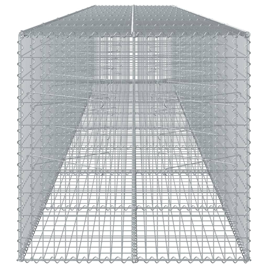 gabionkurv med cover 800x100x100 cm galvaniseret jern