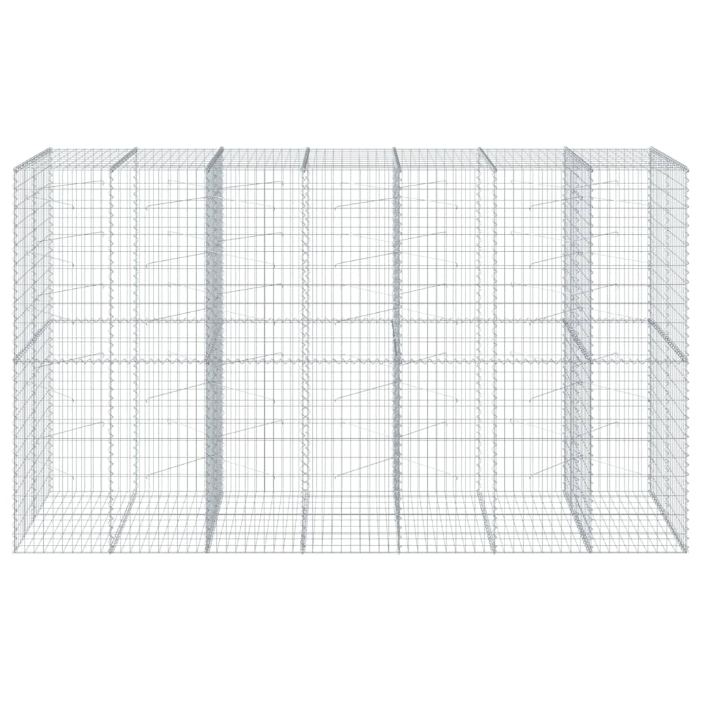gabionkurv med cover 350x100x200 cm galvaniseret jern