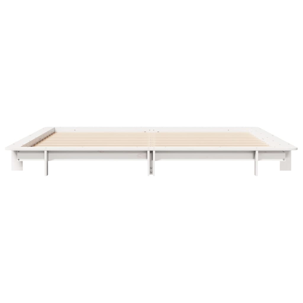 sengeramme uden madras 160x200 cm massivt fyrretræ hvid