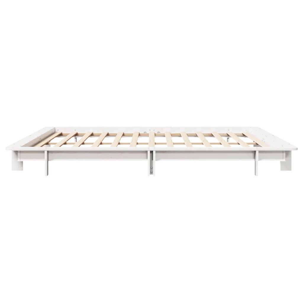 sengeramme uden madras 160x200 cm massivt fyrretræ hvid