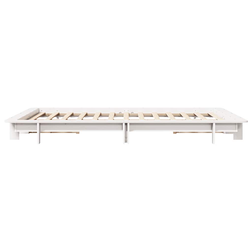 sengeramme uden madras 150x200 cm massivt fyrretræ hvid