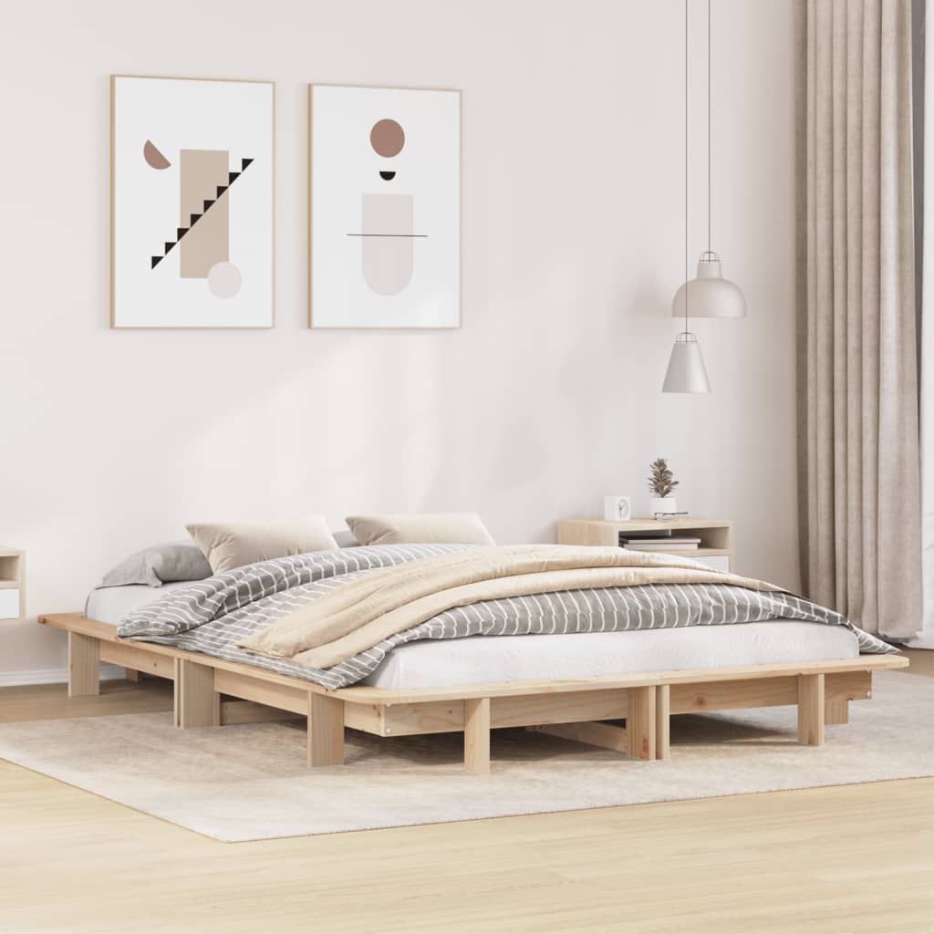 sengeramme uden madras 120x200 cm massivt fyrretræ