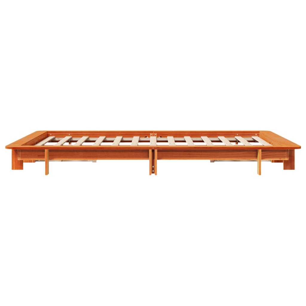 sengeramme uden madras 120x200 cm massivt fyrretræ gyldenbrun