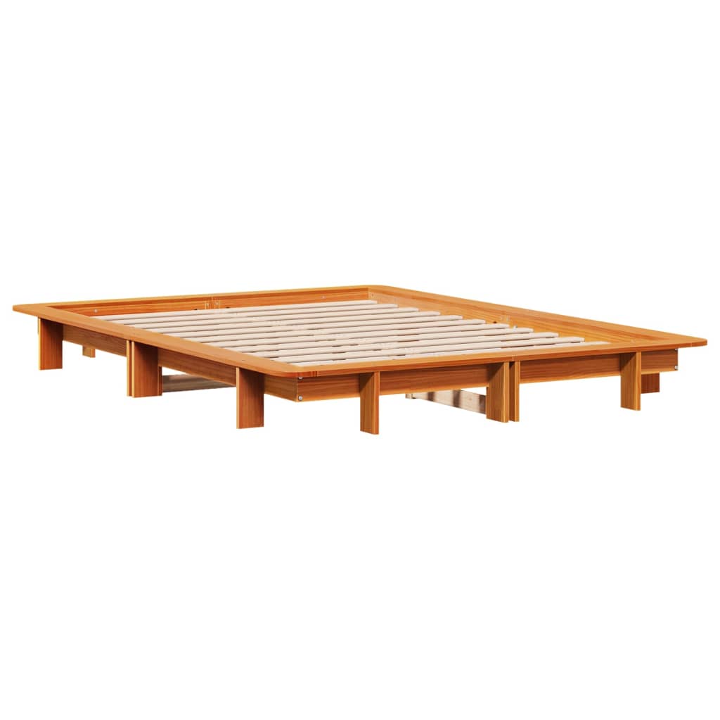 sengeramme uden madras 120x200 cm massivt fyrretræ gyldenbrun