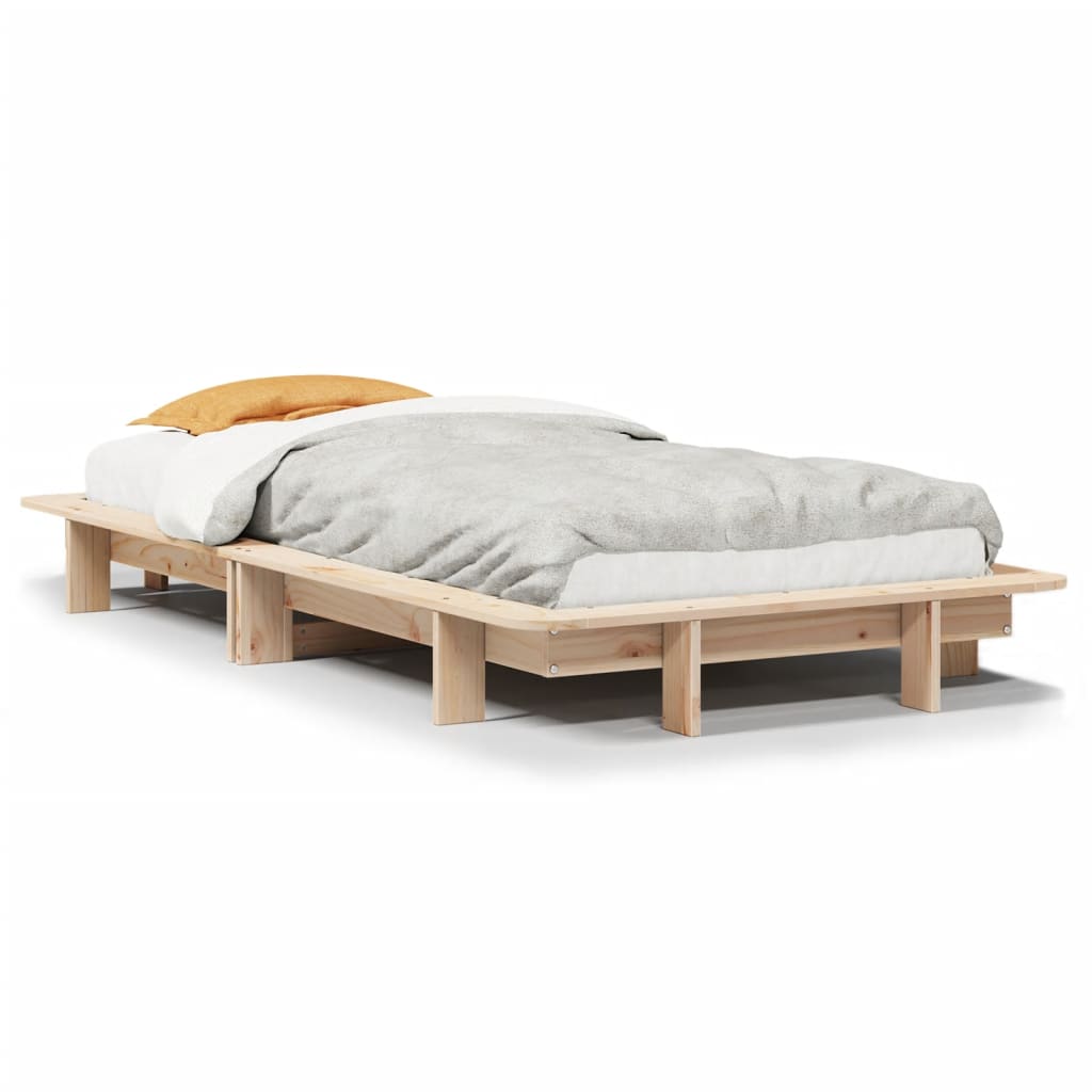 sengeramme uden madras 100x200 cm massivt fyrretræ