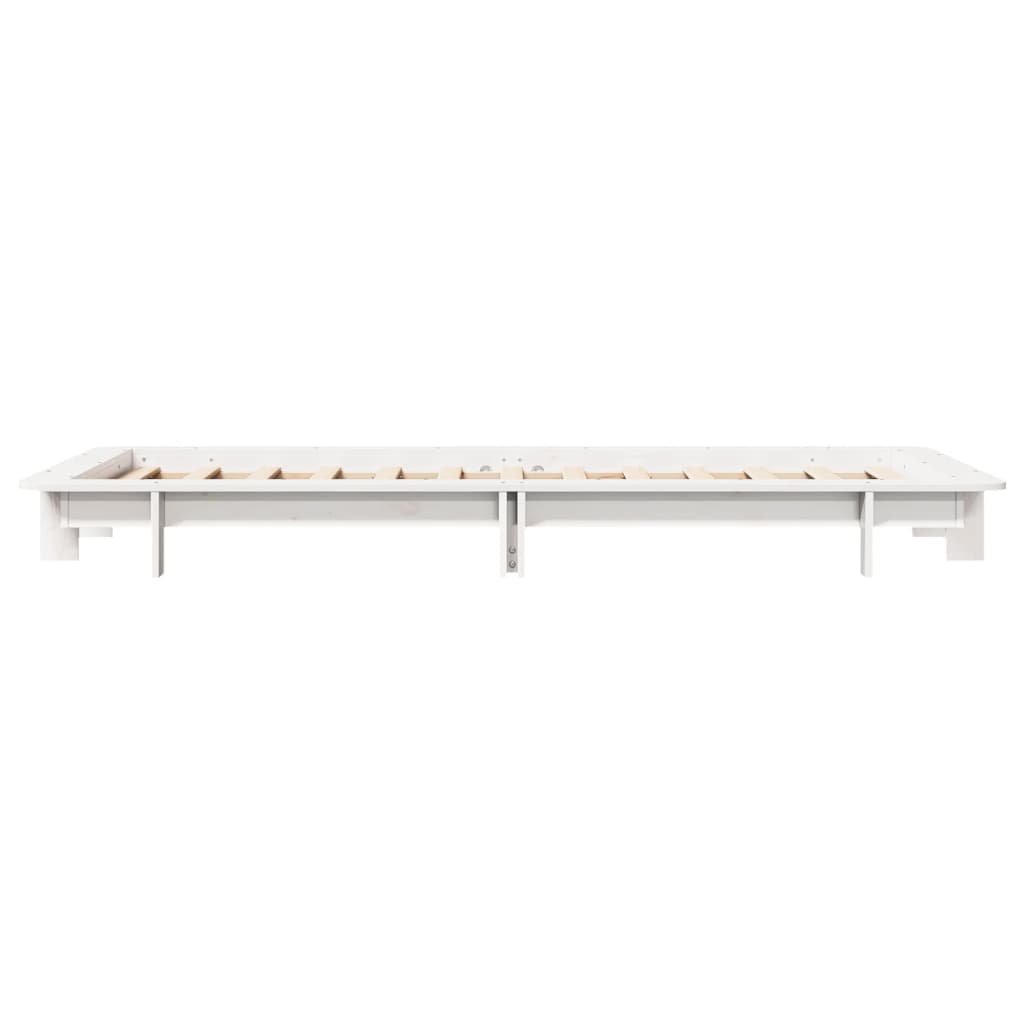 sengeramme uden madras 100x200 cm massivt fyrretræ hvid