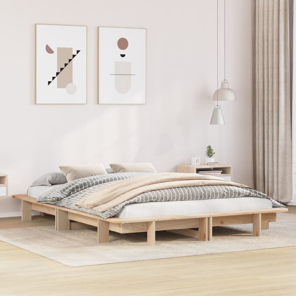 sengeramme uden madras 120x190 cm massivt fyrretræ