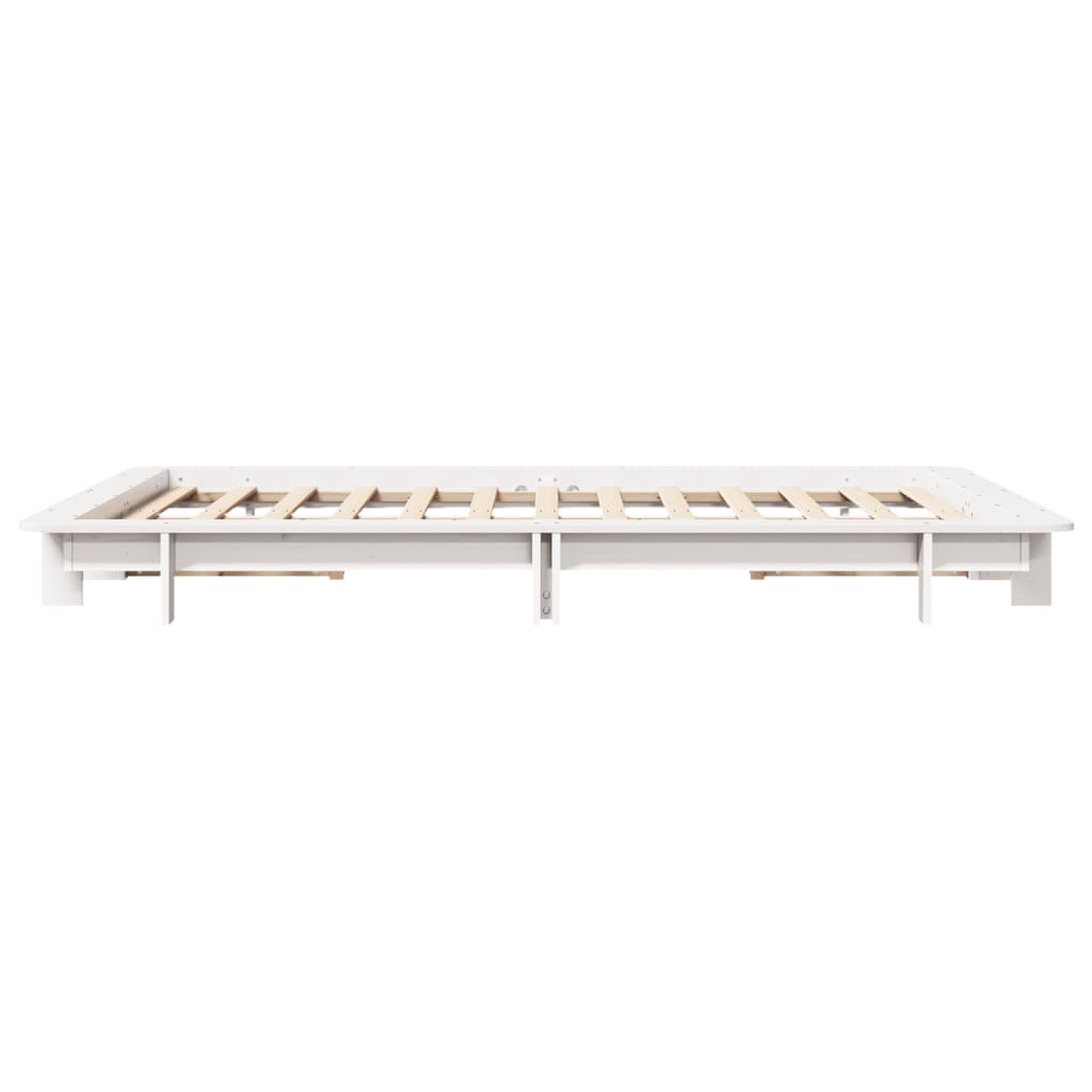 sengeramme uden madras 120x190 cm massivt fyrretræ hvid