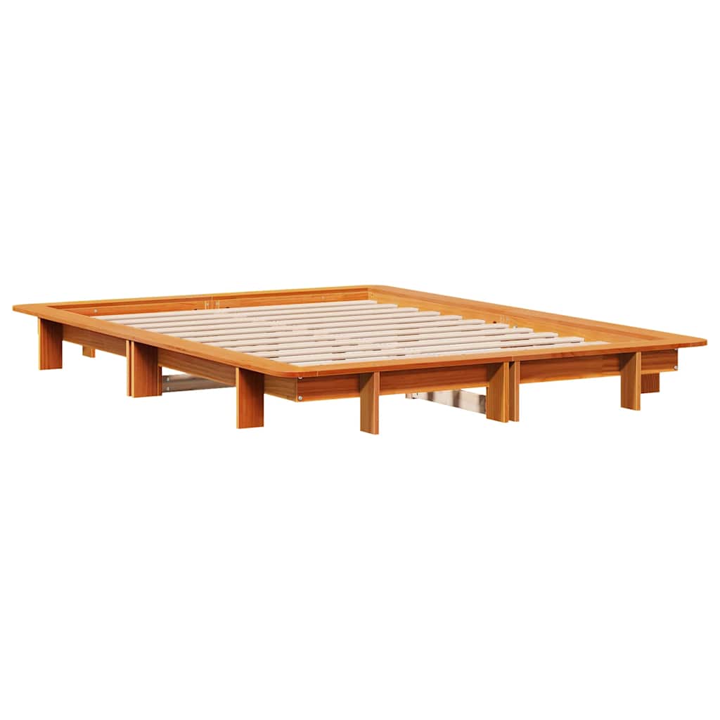 sengeramme uden madras 120x190 cm massivt fyrretræ gyldenbrun